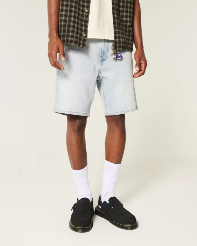 Above-the-Knee Loose Denim Shorts,Above-the-Knee Loose Denim Shorts Above-the-Knee Loose Denim Shorts,Above-the-Knee Loose Denim Shorts