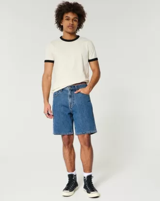 Above-the-Knee Loose Denim Shorts,Above-the-Knee Loose Denim Shorts Above-the-Knee Loose Denim Shorts,Above-the-Knee Loose Denim Shorts