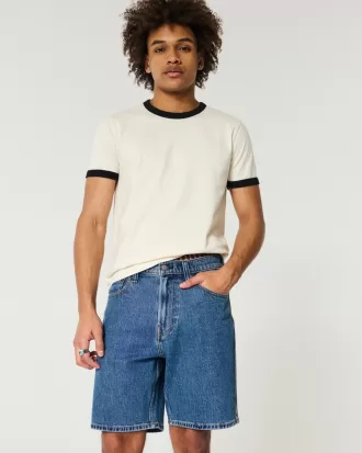 Above-the-Knee Loose Denim Shorts,Above-the-Knee Loose Denim Shorts Above-the-Knee Loose Denim Shorts,Above-the-Knee Loose Denim Shorts