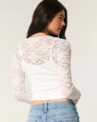 All-Over Lace Crew Top,All-Over Lace Crew Top All-Over Lace Crew Top,All-Over Lace Crew Top