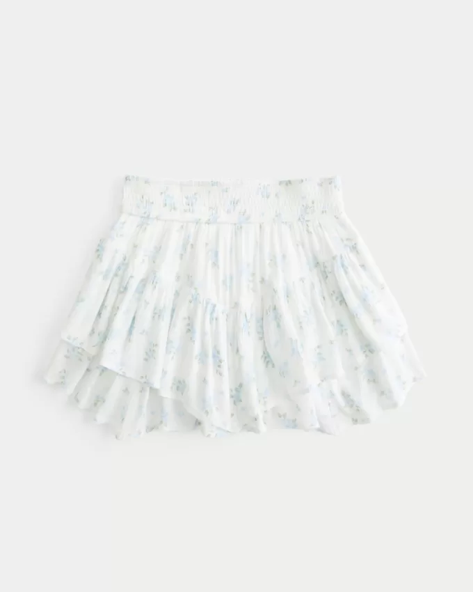 Asymmetrical Hem Tiered Mini Skort,Asymmetrical Hem Tiered Mini Skort Asymmetrical Hem Tiered Mini Skort,Asymmetrical Hem Tiered Mini Skort