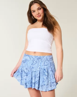 Asymmetrical Hem Tiered Mini Skort,Asymmetrical Hem Tiered Mini Skort Asymmetrical Hem Tiered Mini Skort,Asymmetrical Hem Tiered Mini Skort