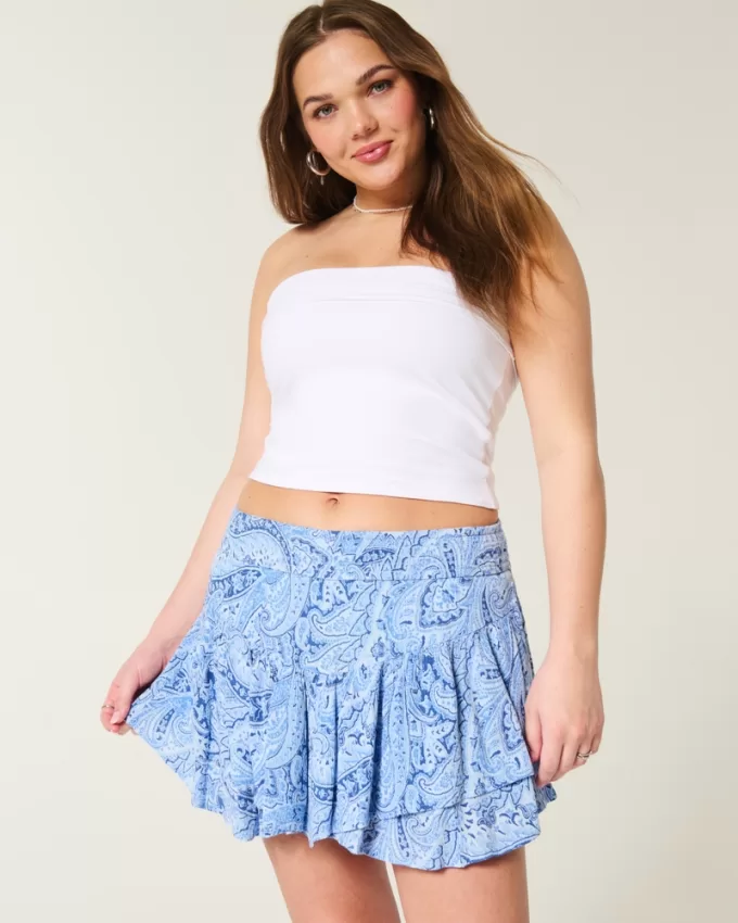 Asymmetrical Hem Tiered Mini Skort,Asymmetrical Hem Tiered Mini Skort Asymmetrical Hem Tiered Mini Skort,Asymmetrical Hem Tiered Mini Skort