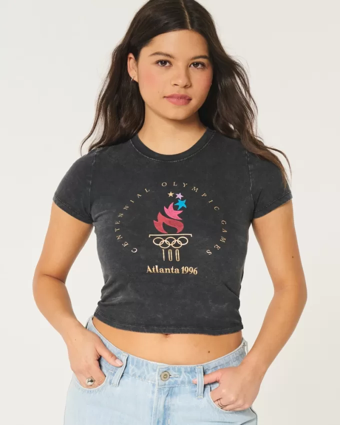 Atlanta 1996 Olympic Games Graphic Baby Tee,Atlanta 1996 Olympic Games Graphic Baby Tee Atlanta 1996 Olympic Games Graphic Baby Tee,Atlanta 1996 Olympic Games Graphic Baby Tee