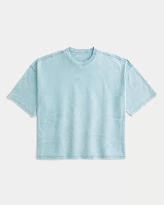 Baggy Crop Wash Effect Crew T-Shirt,Baggy Crop Wash Effect Crew T-Shirt Baggy Crop Wash Effect Crew T-Shirt,Baggy Crop Wash Effect Crew T-Shirt