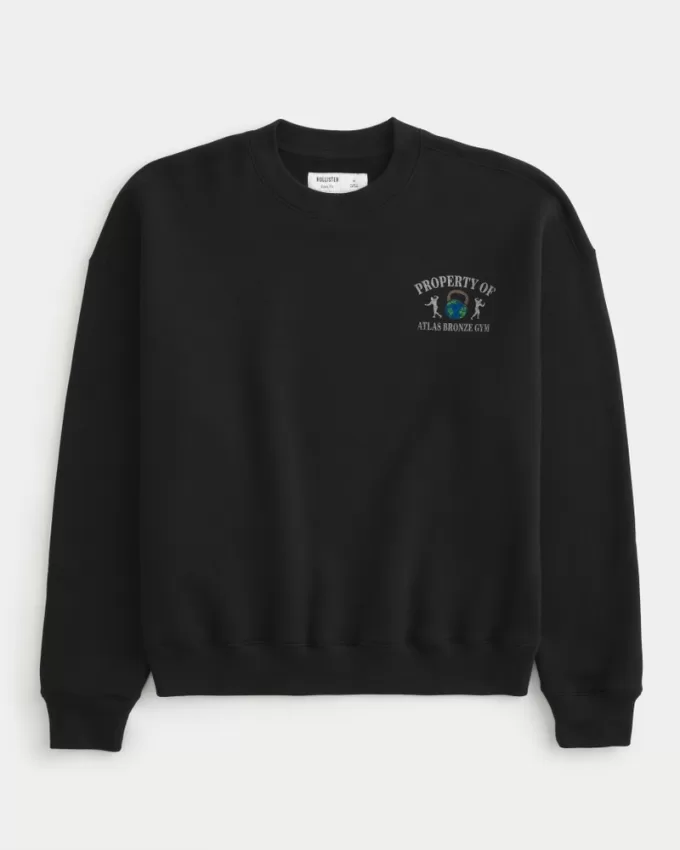 Boxy Atlas Bronze Gym Graphic Crew Sweatshirt,Boxy Atlas Bronze Gym Graphic Crew Sweatshirt Boxy Atlas Bronze Gym Graphic Crew Sweatshirt,Boxy Atlas Bronze Gym Graphic Crew Sweatshirt