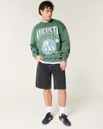 Boxy Augusta Golf Graphic Crew Sweatshirt,Boxy Augusta Golf Graphic Crew Sweatshirt