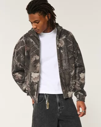 Boxy Camo Zip-Up Hoodie,Boxy Camo Zip-Up Hoodie Boxy Camo Zip-Up Hoodie,Boxy Camo Zip-Up Hoodie
