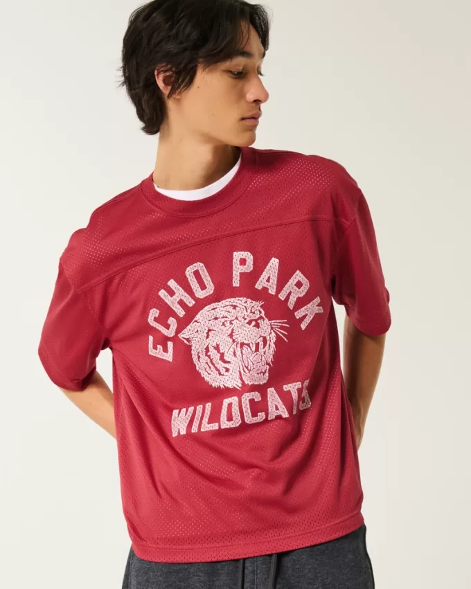 Boxy Crop Mesh Echo Park Graphic Football Jersey,Boxy Crop Mesh Echo Park Graphic Football Jersey Boxy Crop Mesh Echo Park Graphic Football Jersey,Boxy Crop Mesh Echo Park Graphic Football Jersey