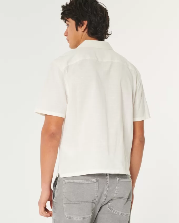 Boxy Cropped Embroidered Graphic Workwear Shirt,Boxy Cropped Embroidered Graphic Workwear Shirt Boxy Cropped Embroidered Graphic Workwear Shirt,Boxy Cropped Embroidered Graphic Workwear Shirt