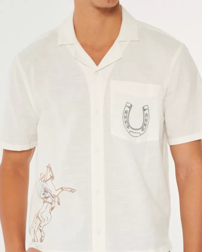 Boxy Cropped Embroidered Graphic Workwear Shirt,Boxy Cropped Embroidered Graphic Workwear Shirt Boxy Cropped Embroidered Graphic Workwear Shirt,Boxy Cropped Embroidered Graphic Workwear Shirt