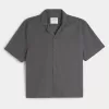 Boxy Cropped Short-Sleeve Poplin Shirt,Boxy Cropped Short-Sleeve Poplin Shirt Boxy Cropped Short-Sleeve Poplin Shirt,Boxy Cropped Short-Sleeve Poplin Shirt