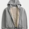 Boxy Faux Shearling-Lined Zip-Up Hoodie,Boxy Faux Shearling-Lined Zip-Up Hoodie Boxy Faux Shearling-Lined Zip-Up Hoodie,Boxy Faux Shearling-Lined Zip-Up Hoodie