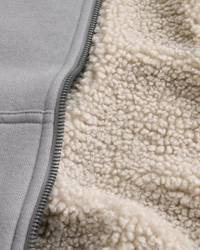 Boxy Faux Shearling-Lined Zip-Up Hoodie,Boxy Faux Shearling-Lined Zip-Up Hoodie Boxy Faux Shearling-Lined Zip-Up Hoodie,Boxy Faux Shearling-Lined Zip-Up Hoodie