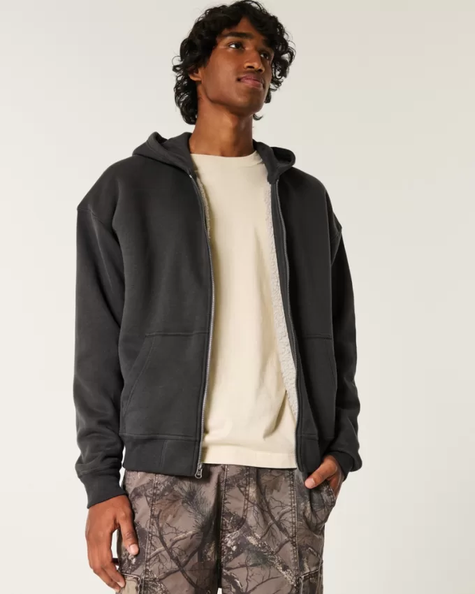 Boxy Faux Shearling-Lined Zip-Up Hoodie,Boxy Faux Shearling-Lined Zip-Up Hoodie Boxy Faux Shearling-Lined Zip-Up Hoodie,Boxy Faux Shearling-Lined Zip-Up Hoodie