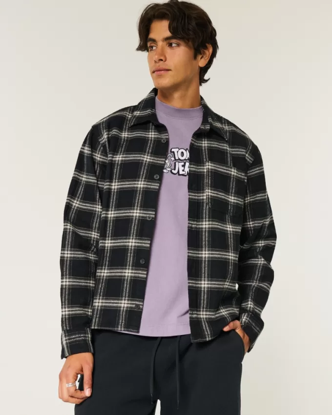 Boxy Flannel Shirt,Boxy Flannel Shirt Boxy Flannel Shirt,Boxy Flannel Shirt