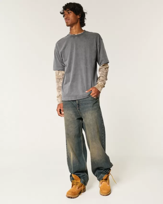 Boxy Heavyweight Washed Crew T-Shirt,Boxy Heavyweight Washed Crew T-Shirt Boxy Heavyweight Washed Crew T-Shirt,Boxy Heavyweight Washed Crew T-Shirt