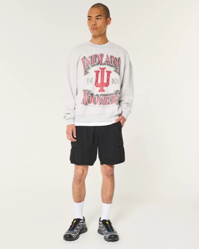 Boxy Indiana University Hoosiers Graphic Crew Sweatshirt,Boxy Indiana University Hoosiers Graphic Crew Sweatshirt Boxy Indiana University Hoosiers Graphic Crew Sweatshirt,Boxy Indiana University Hoosiers Graphic Crew Sweatshirt
