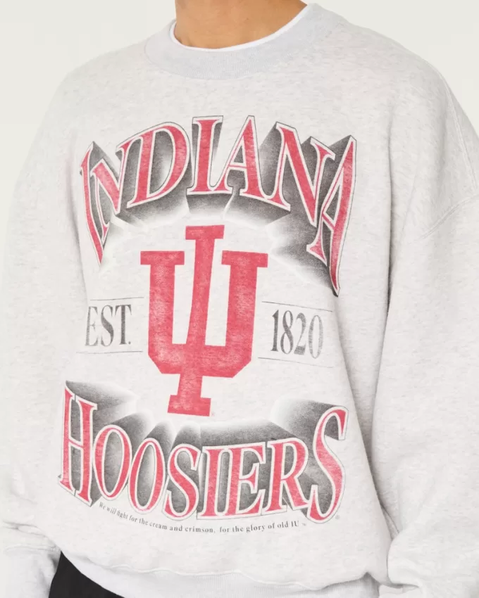 Boxy Indiana University Hoosiers Graphic Crew Sweatshirt,Boxy Indiana University Hoosiers Graphic Crew Sweatshirt Boxy Indiana University Hoosiers Graphic Crew Sweatshirt,Boxy Indiana University Hoosiers Graphic Crew Sweatshirt