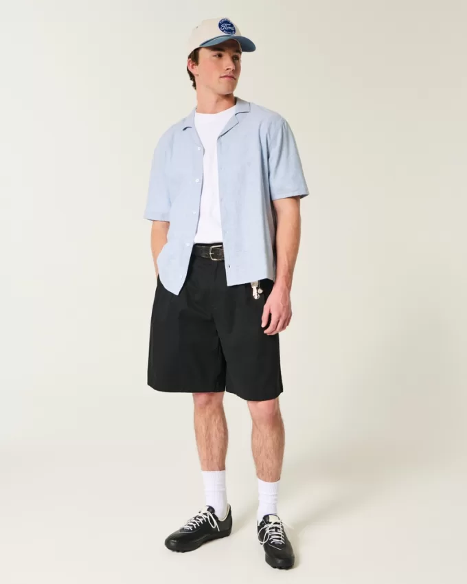 Boxy Linen-Blend Short-Sleeve Shirt,Boxy Linen-Blend Short-Sleeve Shirt Boxy Linen-Blend Short-Sleeve Shirt,Boxy Linen-Blend Short-Sleeve Shirt