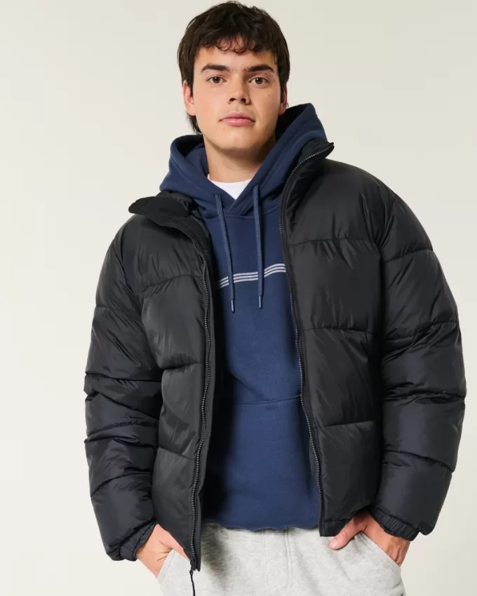Boxy Mock-Neck Puffer Jacket,Boxy Mock-Neck Puffer Jacket Boxy Mock-Neck Puffer Jacket,Boxy Mock-Neck Puffer Jacket