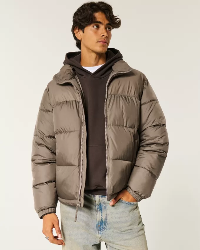 Boxy Mock-Neck Puffer Jacket,Boxy Mock-Neck Puffer Jacket Boxy Mock-Neck Puffer Jacket,Boxy Mock-Neck Puffer Jacket