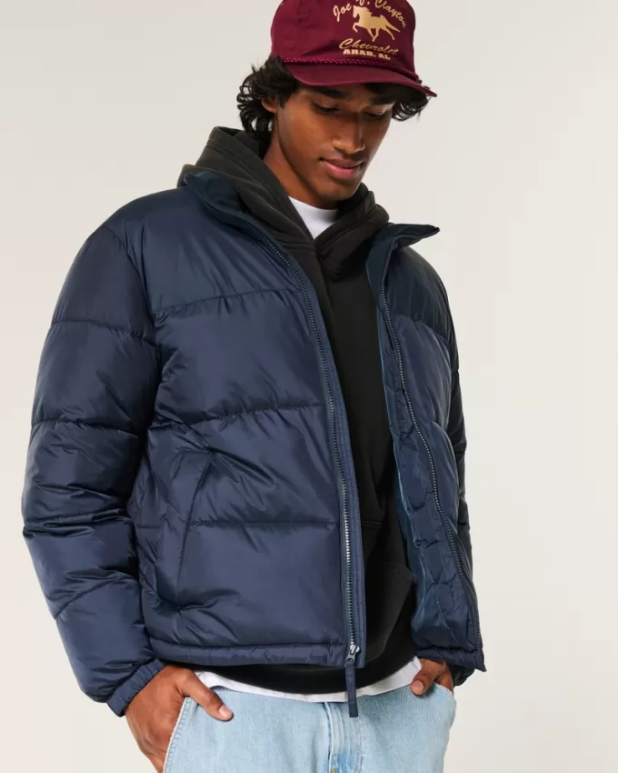 Boxy Mock-Neck Puffer Jacket,Boxy Mock-Neck Puffer Jacket Boxy Mock-Neck Puffer Jacket,Boxy Mock-Neck Puffer Jacket