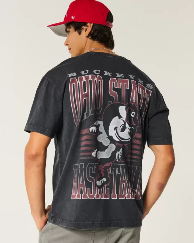 Boxy Ohio State Buckeyes Basketball Graphic Tee,Boxy Ohio State Buckeyes Basketball Graphic Tee Boxy Ohio State Buckeyes Basketball Graphic Tee,Boxy Ohio State Buckeyes Basketball Graphic Tee