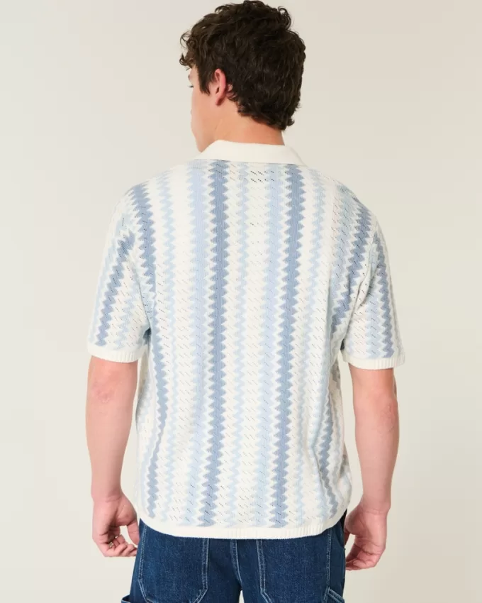 Boxy Pattern Sweater Polo,Boxy Pattern Sweater Polo Boxy Pattern Sweater Polo,Boxy Pattern Sweater Polo