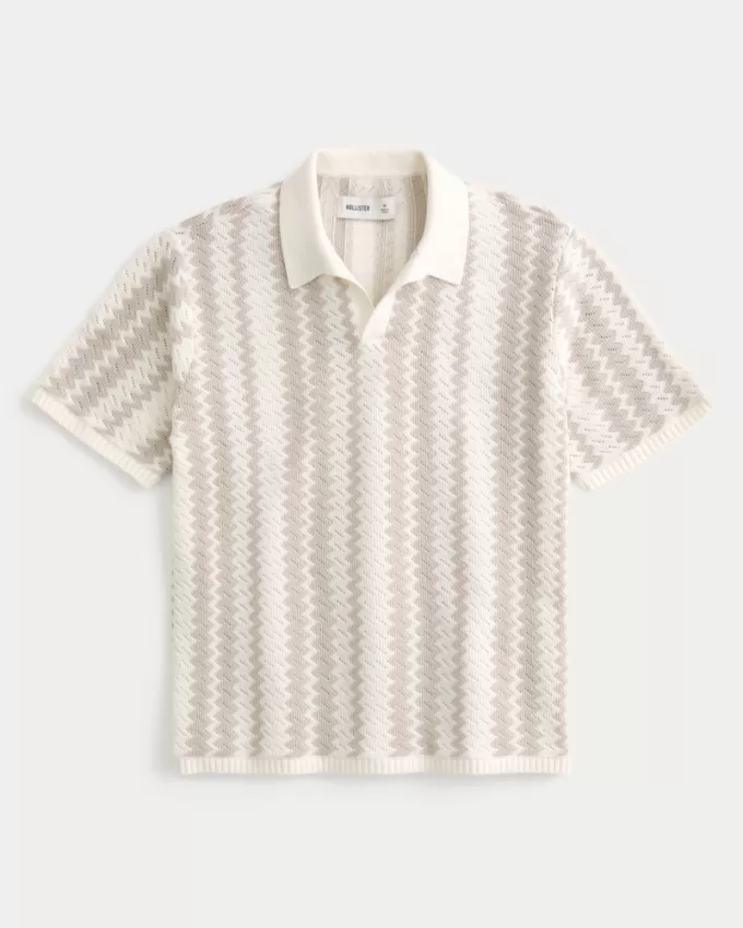 Boxy Pattern Sweater Polo,Boxy Pattern Sweater Polo Boxy Pattern Sweater Polo,Boxy Pattern Sweater Polo