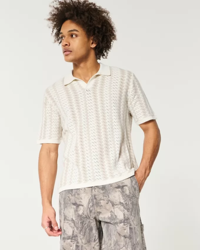 Boxy Pattern Sweater Polo,Boxy Pattern Sweater Polo Boxy Pattern Sweater Polo,Boxy Pattern Sweater Polo