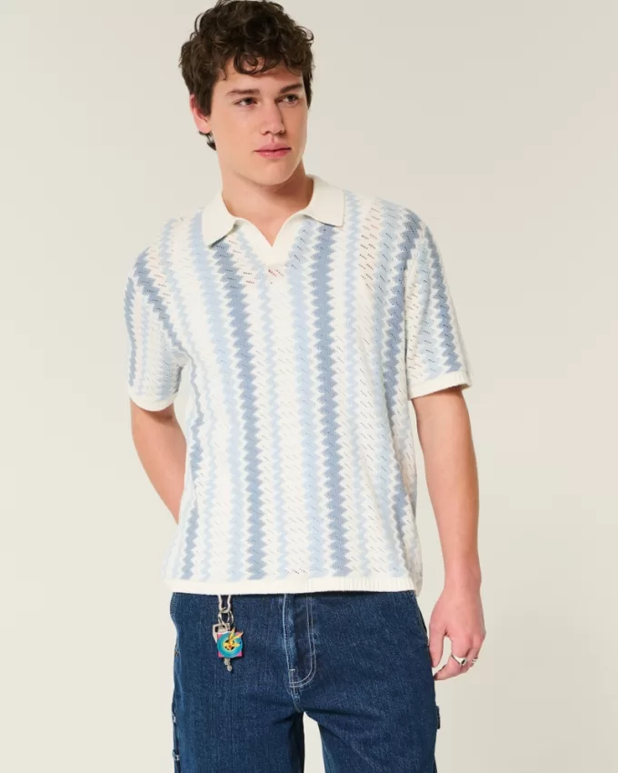 Boxy Pattern Sweater Polo,Boxy Pattern Sweater Polo Boxy Pattern Sweater Polo,Boxy Pattern Sweater Polo