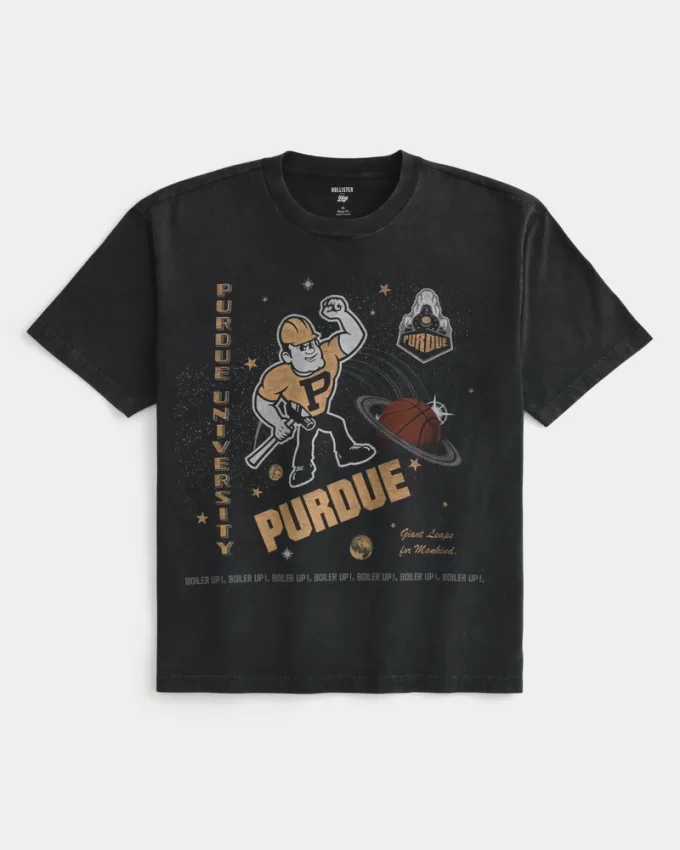 Boxy Purdue University Graphic Tee,Boxy Purdue University Graphic Tee Boxy Purdue University Graphic Tee,Boxy Purdue University Graphic Tee