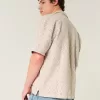 Boxy Short-Sleeve Crochet-Style Shirt,Boxy Short-Sleeve Crochet-Style Shirt Boxy Short-Sleeve Crochet-Style Shirt,Boxy Short-Sleeve Crochet-Style Shirt