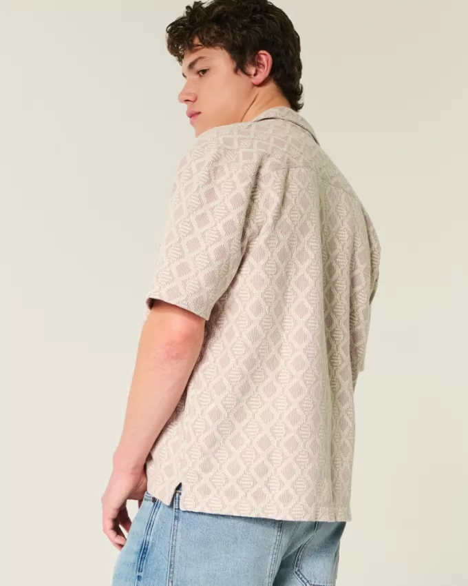 Boxy Short-Sleeve Crochet-Style Shirt,Boxy Short-Sleeve Crochet-Style Shirt Boxy Short-Sleeve Crochet-Style Shirt,Boxy Short-Sleeve Crochet-Style Shirt