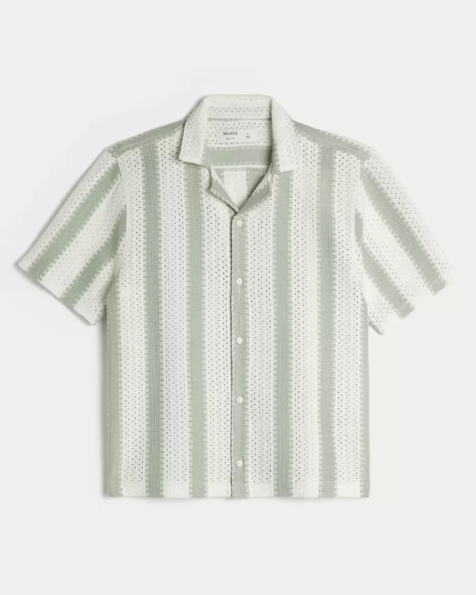 Boxy Short-Sleeve Crochet-Style Shirt,Boxy Short-Sleeve Crochet-Style Shirt Boxy Short-Sleeve Crochet-Style Shirt,Boxy Short-Sleeve Crochet-Style Shirt