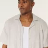 Boxy Short-Sleeve Textured Shirt,Boxy Short-Sleeve Textured Shirt Boxy Short-Sleeve Textured Shirt,Boxy Short-Sleeve Textured Shirt