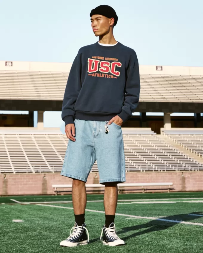 Boxy USC Athletics Graphic Crew Sweatshirt,Boxy USC Athletics Graphic Crew Sweatshirt Boxy USC Athletics Graphic Crew Sweatshirt,Boxy USC Athletics Graphic Crew Sweatshirt