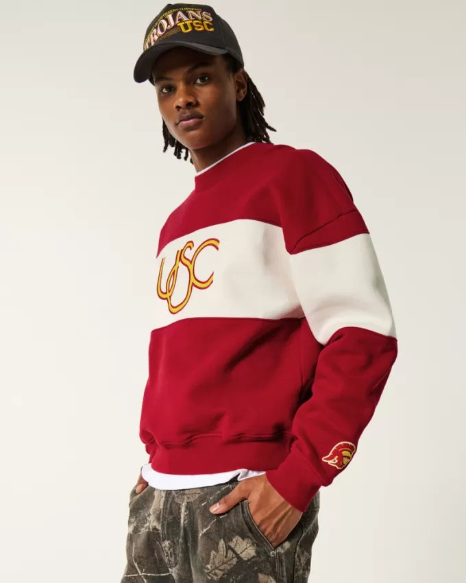 Boxy USC Graphic Crew Sweatshirt,Boxy USC Graphic Crew Sweatshirt Boxy USC Graphic Crew Sweatshirt,Boxy USC Graphic Crew Sweatshirt