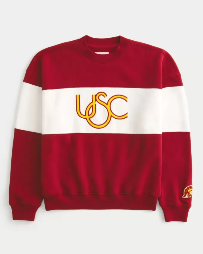 Boxy USC Graphic Crew Sweatshirt,Boxy USC Graphic Crew Sweatshirt Boxy USC Graphic Crew Sweatshirt,Boxy USC Graphic Crew Sweatshirt