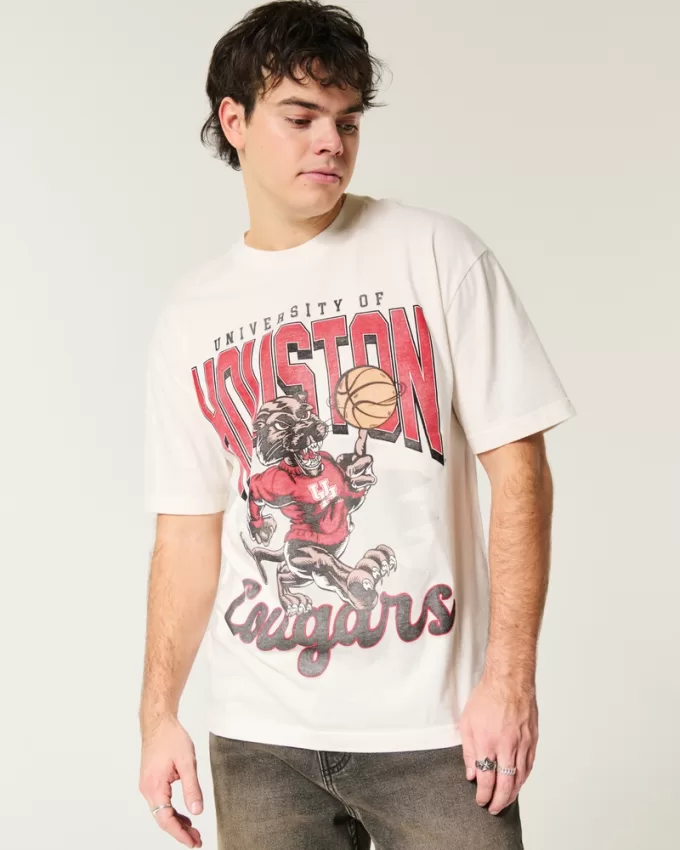 Boxy University of Houston Cougars Graphic Tee,Boxy University of Houston Cougars Graphic Tee Boxy University of Houston Cougars Graphic Tee,Boxy University of Houston Cougars Graphic Tee