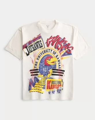 Boxy University of Kansas Jayhawks Graphic Tee,Boxy University of Kansas Jayhawks Graphic Tee Boxy University of Kansas Jayhawks Graphic Tee,Boxy University of Kansas Jayhawks Graphic Tee