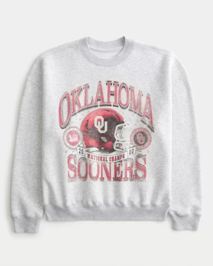 Boxy University of Oklahoma Sooners Graphic Crew Sweatshirt,Boxy University of Oklahoma Sooners Graphic Crew Sweatshirt Boxy University of Oklahoma Sooners Graphic Crew Sweatshirt,Boxy University of Oklahoma Sooners Graphic Crew Sweatshirt