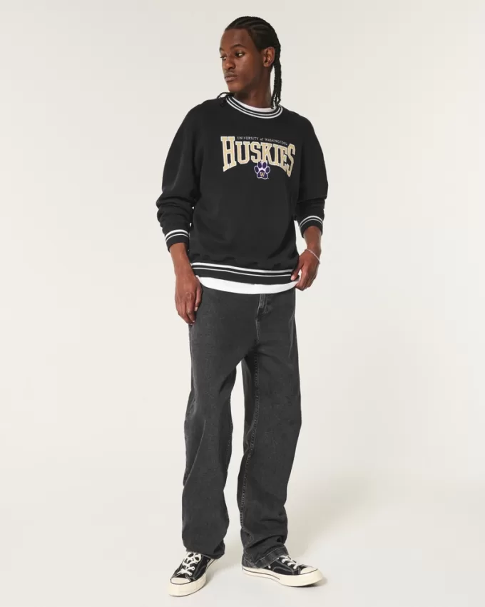 Boxy University of Washington Huskies Graphic Crew Sweatshirt,Boxy University of Washington Huskies Graphic Crew Sweatshirt Boxy University of Washington Huskies Graphic Crew Sweatshirt,Boxy University of Washington Huskies Graphic Crew Sweatshirt