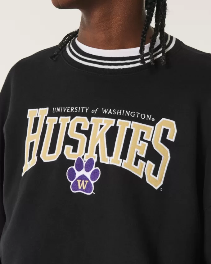 Boxy University of Washington Huskies Graphic Crew Sweatshirt,Boxy University of Washington Huskies Graphic Crew Sweatshirt Boxy University of Washington Huskies Graphic Crew Sweatshirt,Boxy University of Washington Huskies Graphic Crew Sweatshirt