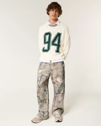 Boxy Varsity Crew Sweater,Boxy Varsity Crew Sweater