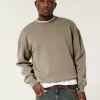 Boxy Washed Crew Sweatshirt,Boxy Washed Crew Sweatshirt Boxy Washed Crew Sweatshirt,Boxy Washed Crew Sweatshirt