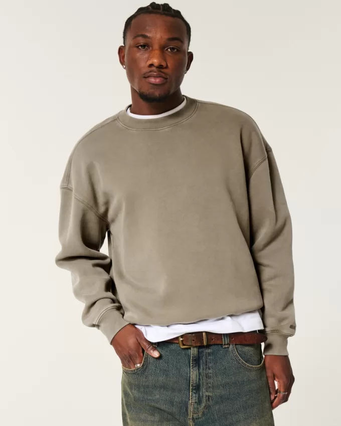 Boxy Washed Crew Sweatshirt,Boxy Washed Crew Sweatshirt Boxy Washed Crew Sweatshirt,Boxy Washed Crew Sweatshirt