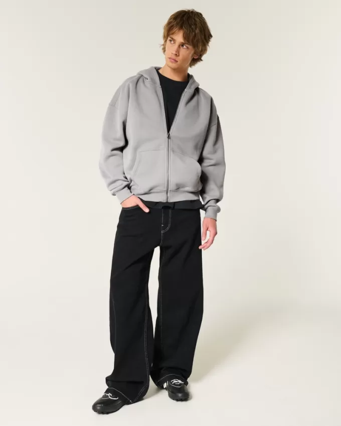 Boxy Zip-Up Hoodie,Boxy Zip-Up Hoodie Boxy Zip-Up Hoodie,Boxy Zip-Up Hoodie