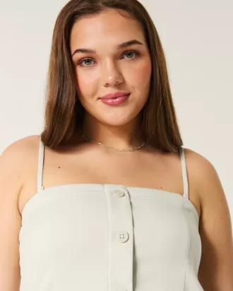 Button-Through Tube Top,Button-Through Tube Top
